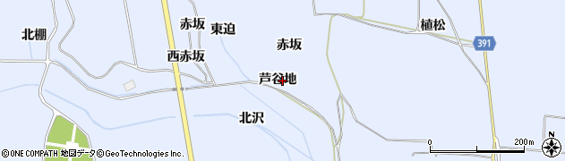 福島県浪江町（双葉郡）棚塩（芦谷地）周辺の地図