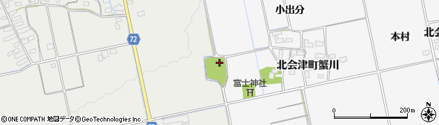 福島県会津若松市北会津町蟹川（小出西）周辺の地図