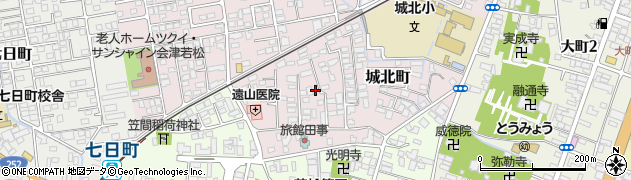福島県会津若松市城北町周辺の地図