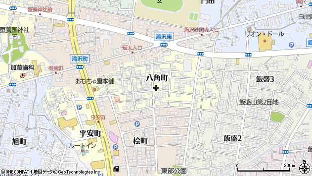 〒965-0009 福島県会津若松市八角町の地図