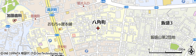 福島県会津若松市八角町周辺の地図