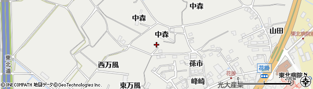 福島県本宮市青田東万風周辺の地図