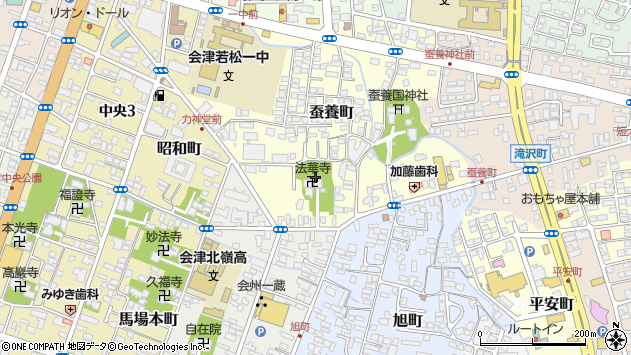 〒965-0023 福島県会津若松市蚕養町の地図