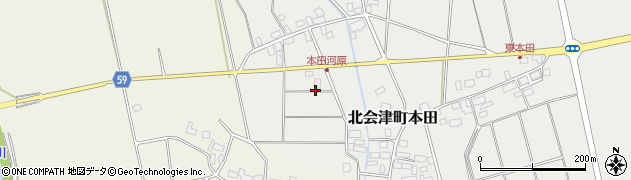 福島県会津若松市北会津町本田掘込周辺の地図