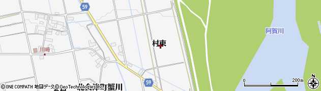 福島県会津若松市北会津町蟹川（村東）周辺の地図