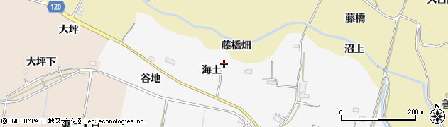 福島県浪江町（双葉郡）西台（海土）周辺の地図