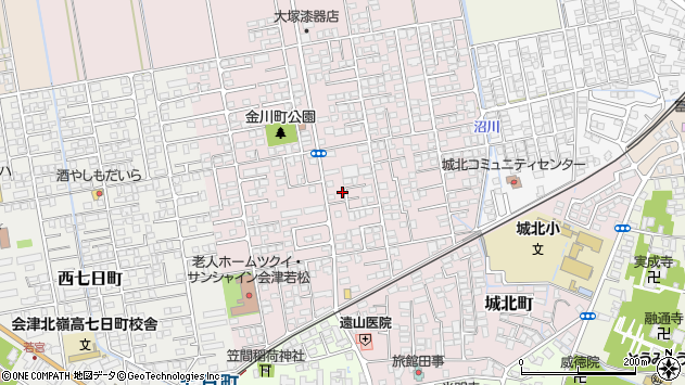 〒965-0056 福島県会津若松市金川町の地図