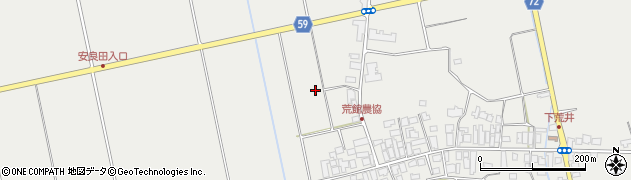 福島県会津若松市北会津町下荒井（御蔵西）周辺の地図