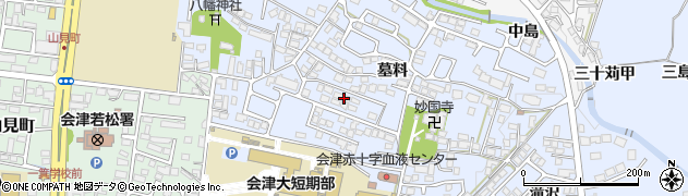福島県会津若松市一箕町大字八幡墓料周辺の地図