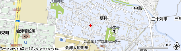 福島県会津若松市一箕町大字八幡（墓料）周辺の地図