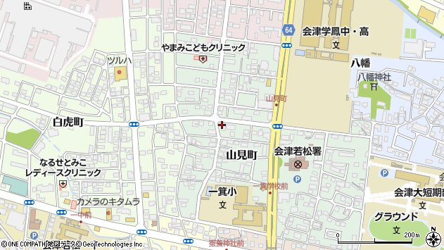 〒965-0021 福島県会津若松市山見町の地図