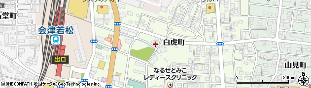 福島県会津若松市白虎町周辺の地図