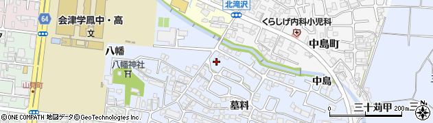 福島県会津若松市一箕町大字八幡墓料12周辺の地図