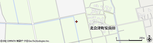 福島県会津若松市北会津町安良田（阿弥陀免）周辺の地図