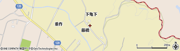 福島県浪江町（双葉郡）藤橋（下亀下）周辺の地図