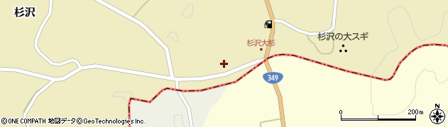福島県二本松市杉沢（宮ノ前）周辺の地図