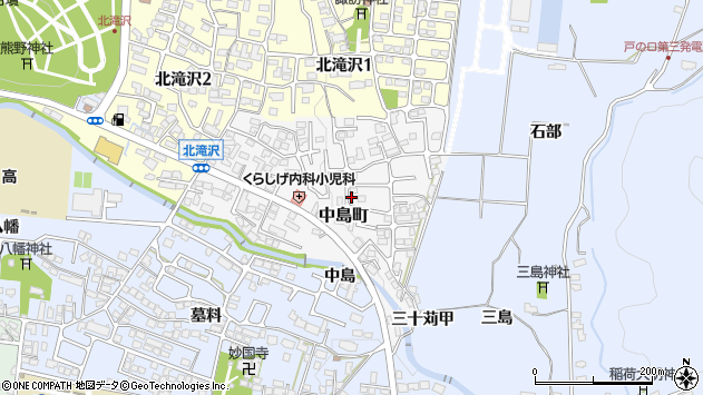 〒965-0016 福島県会津若松市中島町の地図