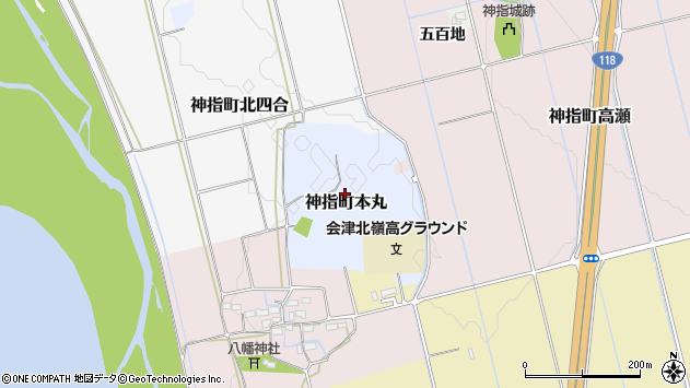 〒965-0086 福島県会津若松市神指町本丸の地図