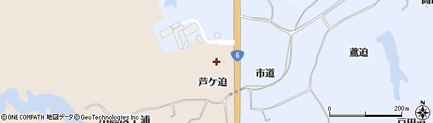 福島県南相馬市小高区上浦（芦ケ迫）周辺の地図