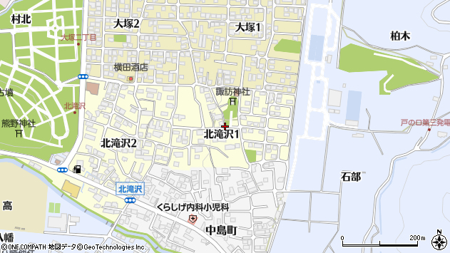〒965-0015 福島県会津若松市北滝沢の地図