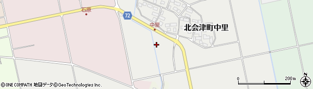 福島県会津若松市北会津町中里（谷地）周辺の地図