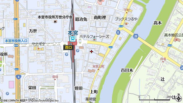 〒969-1133 福島県本宮市本宮中條の地図