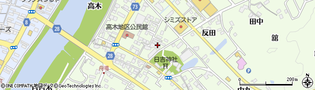 福島県本宮市高木（舟場）周辺の地図