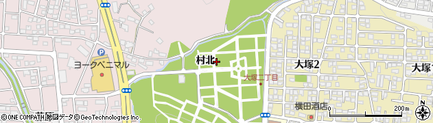 福島県会津若松市一箕町大字八幡（村北）周辺の地図