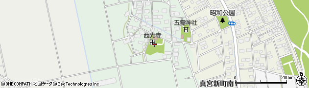 福島県会津若松市北会津町真宮（村中）周辺の地図
