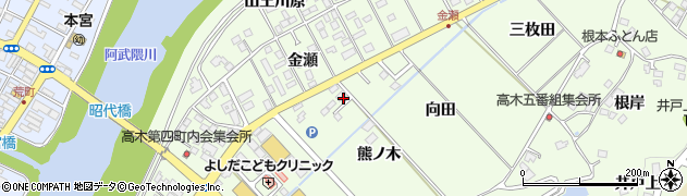 福島県本宮市高木（熊ノ木）周辺の地図