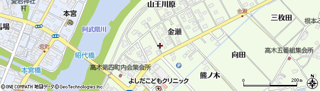 福島県本宮市高木金瀬24周辺の地図