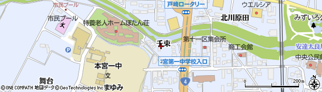 福島県本宮市本宮（千束）周辺の地図