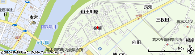 福島県本宮市高木金瀬周辺の地図