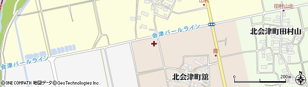 福島県会津若松市北会津町舘（砂田）周辺の地図