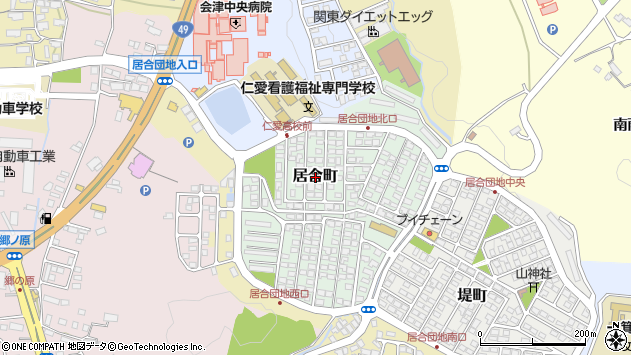 〒965-0012 福島県会津若松市居合町の地図
