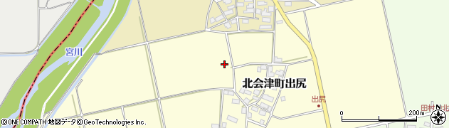 福島県会津若松市北会津町出尻若宮周辺の地図