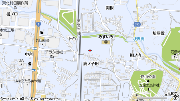 〒969-1118 福島県本宮市本宮下台の地図