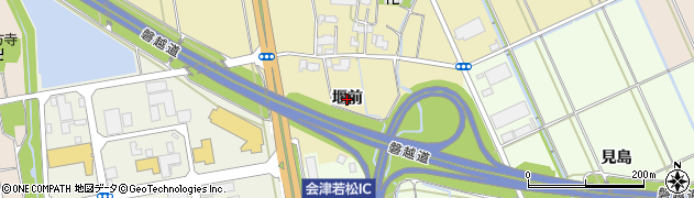 福島県会津若松市高野町大字中沼（堰前）周辺の地図