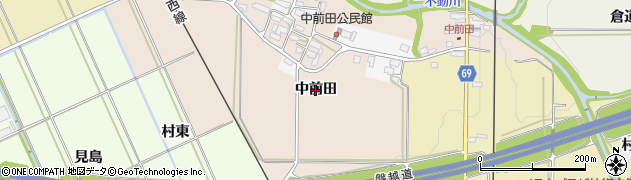 福島県会津若松市高野町大字上高野（中前田）周辺の地図