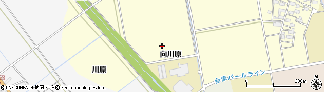 福島県会津若松市高野町大字柳川（向川原）周辺の地図