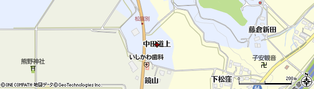 福島県会津若松市河東町金田（中田道上）周辺の地図