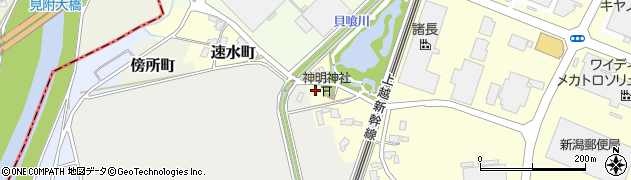 新潟県見附市速水町周辺の地図