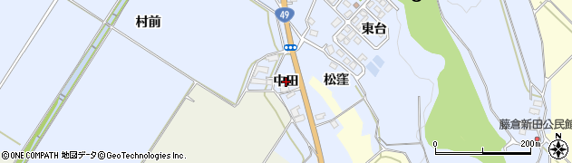福島県会津若松市河東町金田（中田）周辺の地図