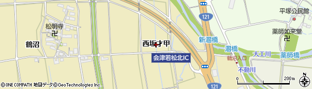 福島県会津若松市高野町大字中沼（西坂才甲）周辺の地図