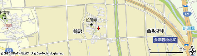 福島県会津若松市高野町大字中沼（鶴ケ岡丙）周辺の地図