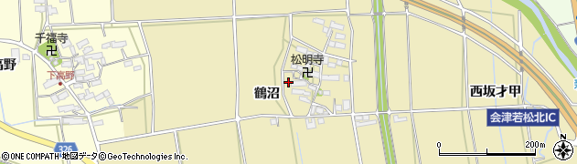 福島県会津若松市高野町大字中沼（鶴沼）周辺の地図
