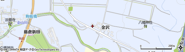 福島県会津若松市河東町金田（金沢丁）周辺の地図