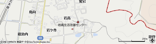 福島県大玉村（安達郡）大山（岩高）周辺の地図