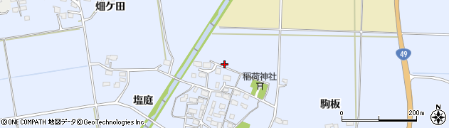 福島県会津若松市河東町金田（塩庭）周辺の地図