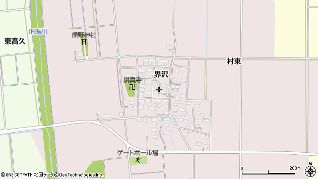 〒965-0079 福島県会津若松市高野町界沢の地図